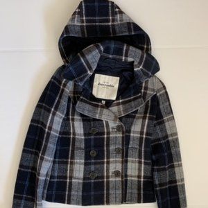 Abercombie Plaid Coat Jacket with Hood
